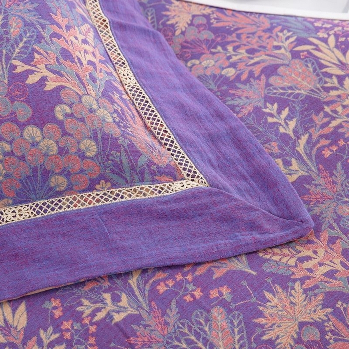 91家纺网 家纺一手货源 找家纺 双层纱家居 2026新款镂空飞边款四件套-薰衣草 薰衣草-紫