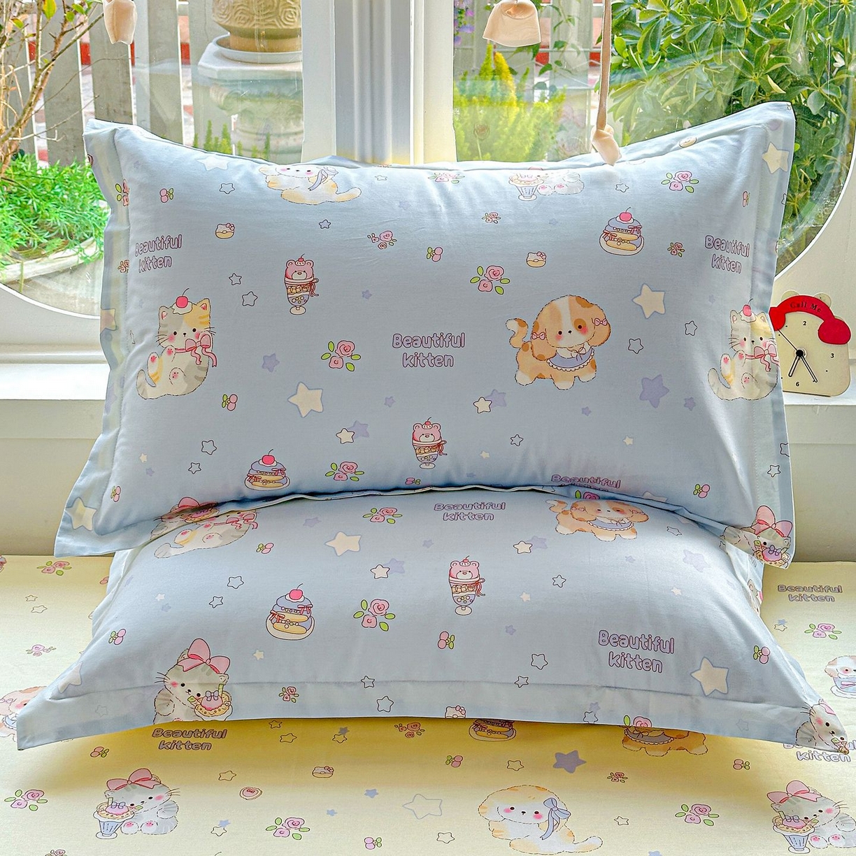 91家纺网 家纺一手货源 找家纺 （总）恩泽家纺 2026新款13372ins全棉印花四件套单品系列-单枕套