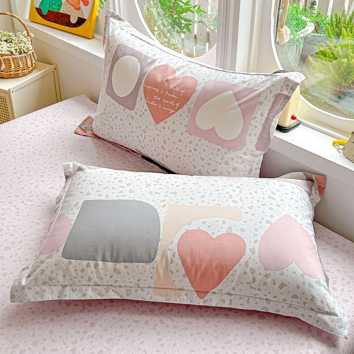 91家纺网 家纺一手货源 找家纺 恩泽家纺 2026新款13372ins全棉印花四件套单品系列-单枕套 半夏