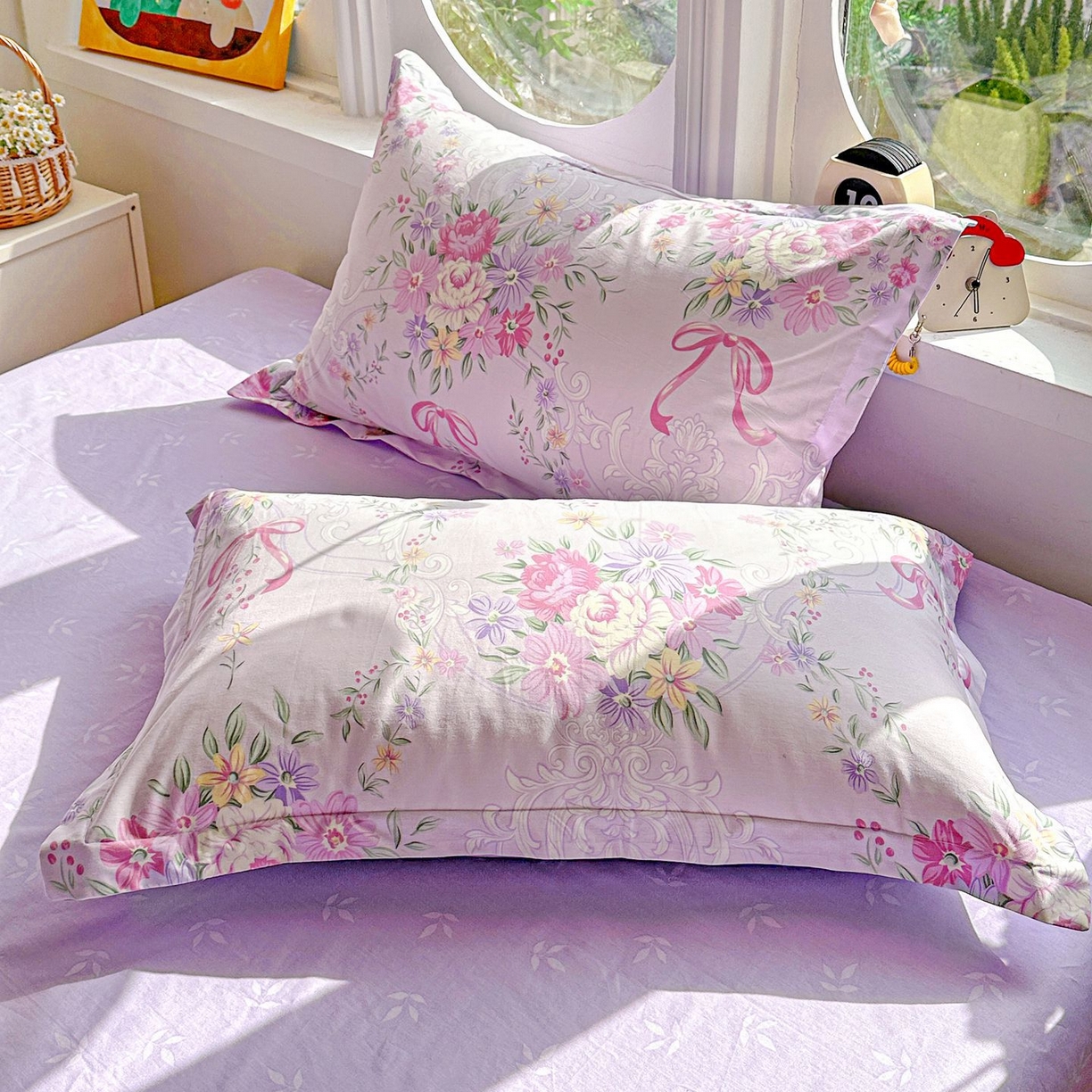 91家纺网 家纺一手货源 找家纺 （总）恩泽家纺 2026新款13372ins全棉印花四件套单品系列-单枕套