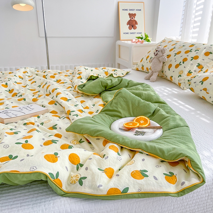 91家纺网 家纺一手货源 找家纺 老帅的工厂店 2026新款A类水洗皱皱纱7A抑菌夏被夏凉被空调被 小橘子