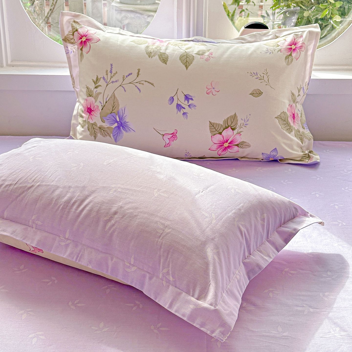 91家纺网 家纺一手货源 找家纺 恩泽家纺 2026新款13372ins全棉印花四件套单品系列-单枕套 翠影