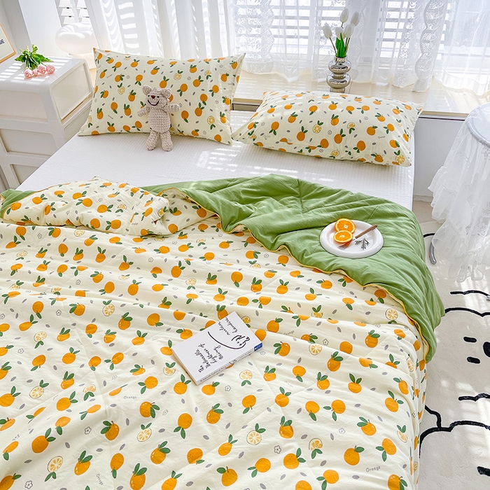 91家纺网 家纺一手货源 找家纺 老帅的工厂店 2026新款A类水洗皱皱纱7A抑菌夏被夏凉被空调被 小橘子