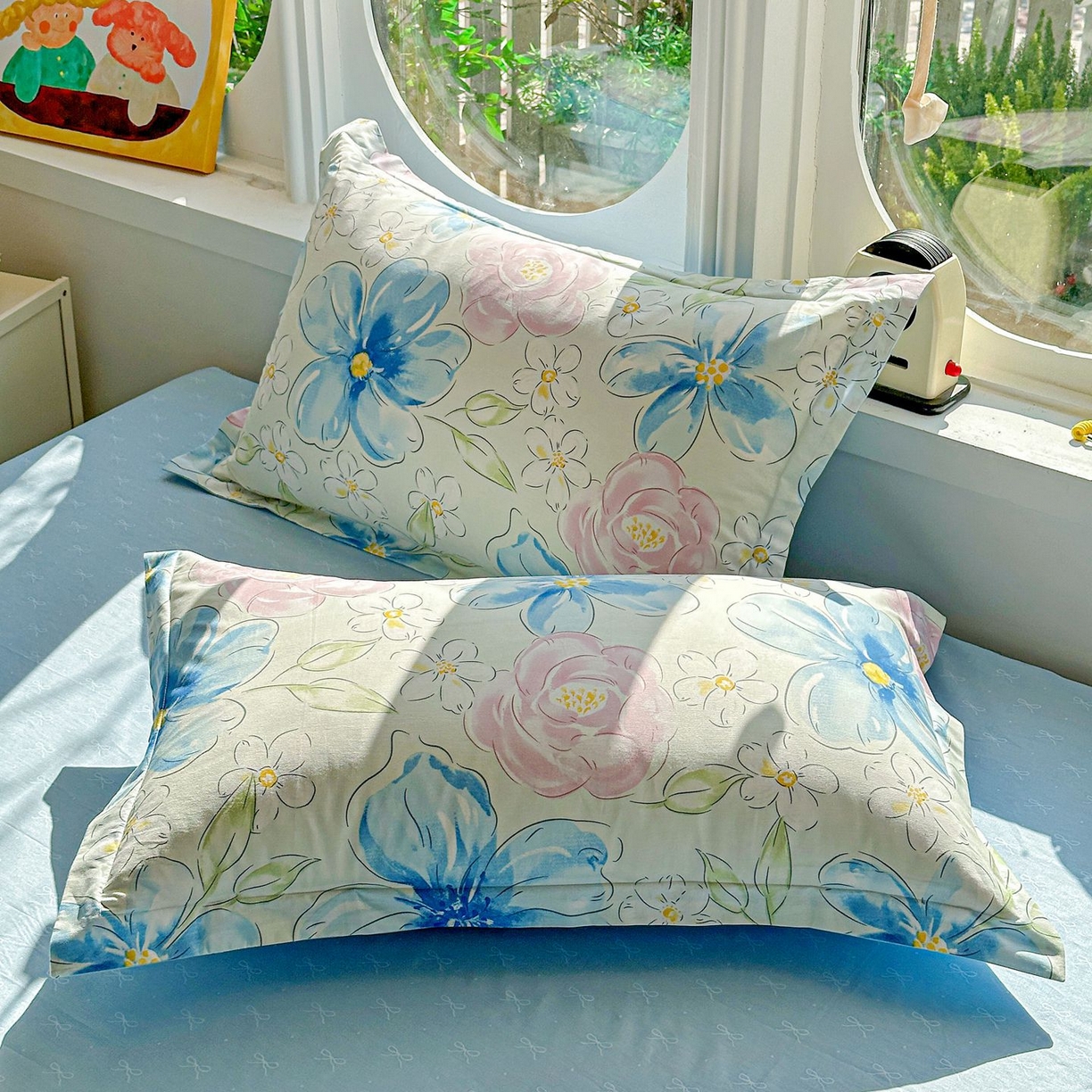 91家纺网 家纺一手货源 找家纺 （总）恩泽家纺 2026新款13372ins全棉印花四件套单品系列-单枕套