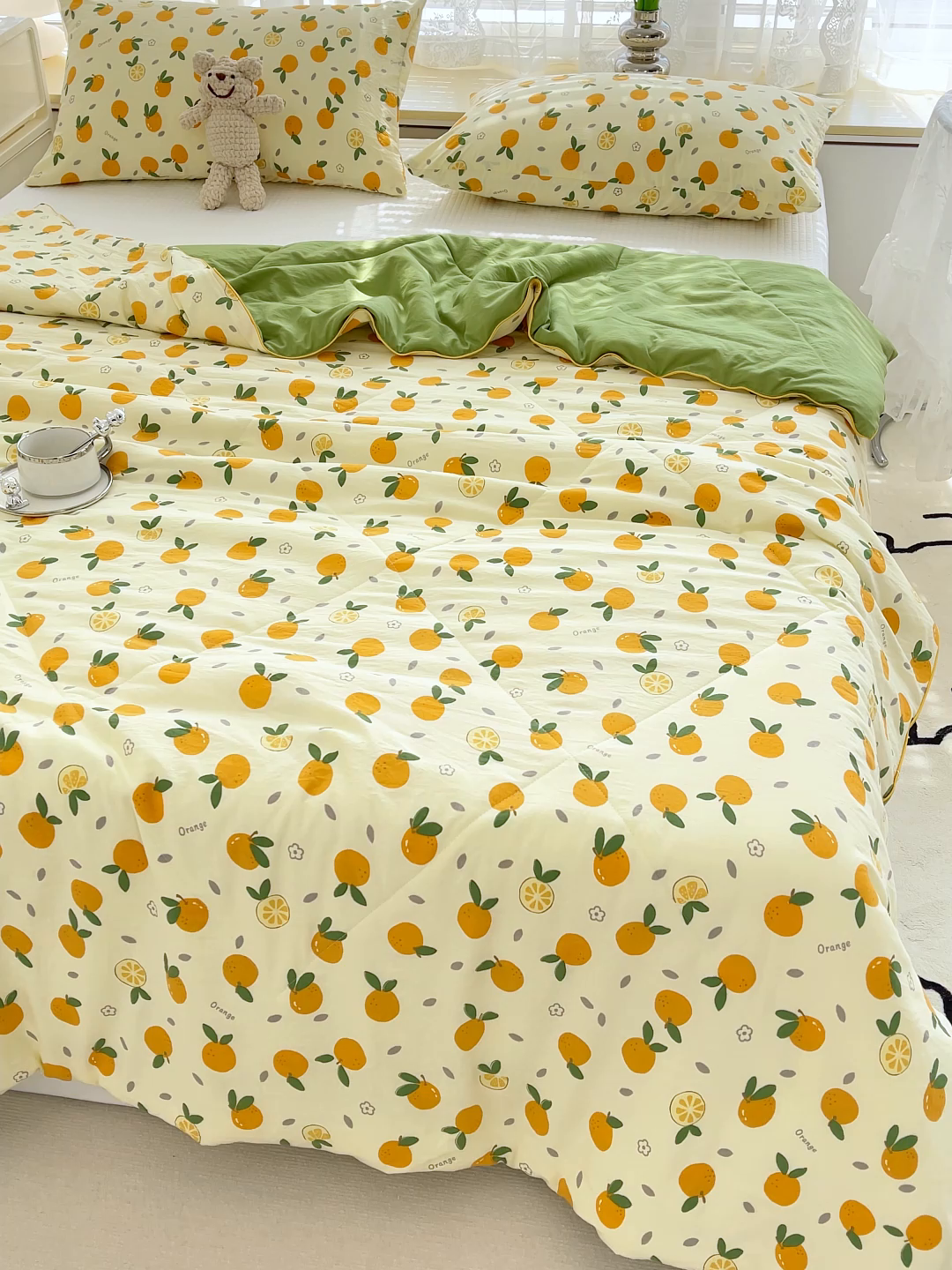 91家纺网 家纺一手货源 找家纺 老帅的工厂店 2026新款A类水洗皱皱纱7A抑菌夏被夏凉被空调被 小橘子