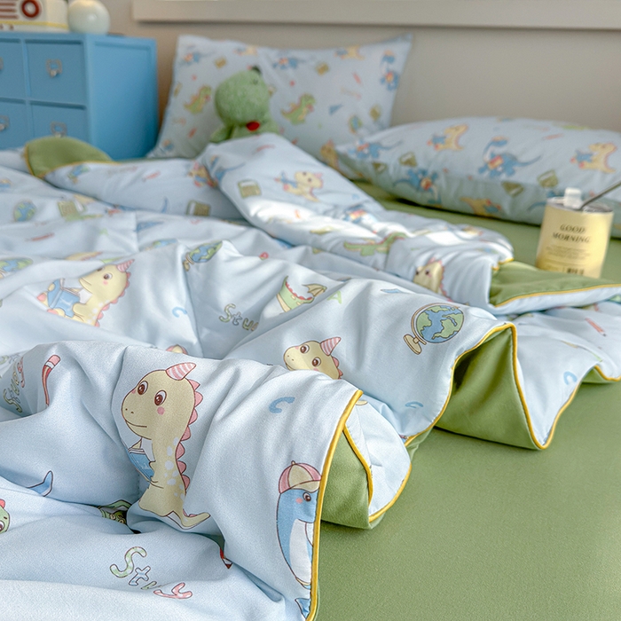 91家纺网 家纺一手货源 找家纺 老帅的工厂店 2026新款A类水洗皱皱纱7A抑菌夏被夏凉被空调被 小恐龙课堂