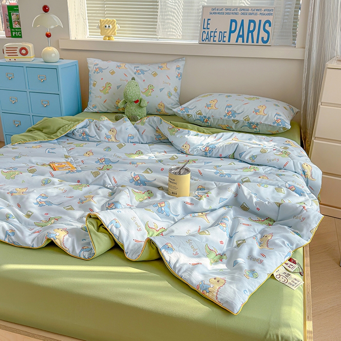 91家纺网 家纺一手货源 找家纺 老帅的工厂店 2026新款A类水洗皱皱纱7A抑菌夏被夏凉被空调被 小恐龙课堂