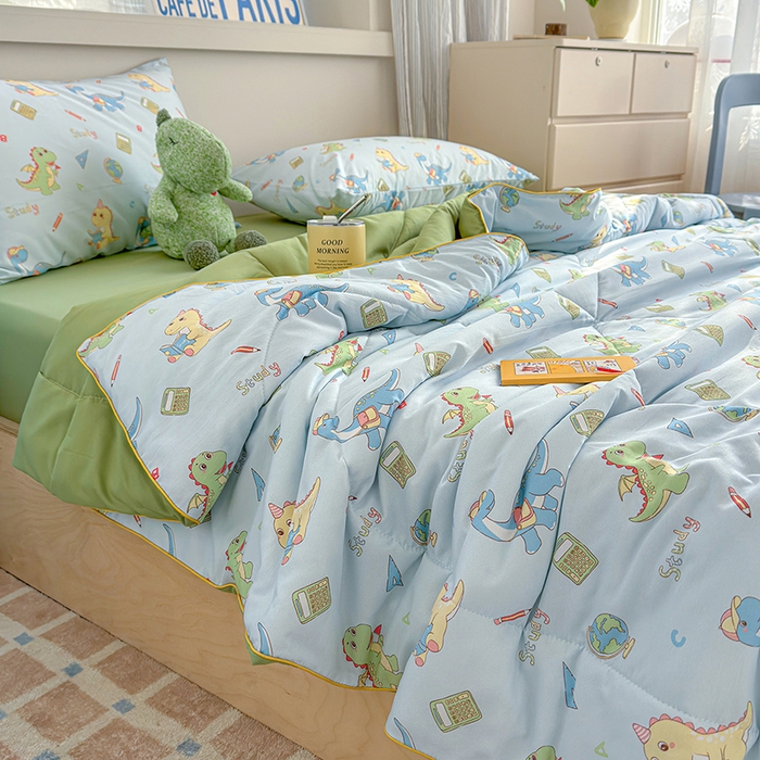 91家纺网 家纺一手货源 找家纺 老帅的工厂店 2026新款A类水洗皱皱纱7A抑菌夏被夏凉被空调被 小恐龙课堂