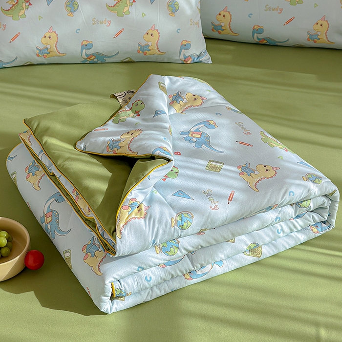 91家纺网 家纺一手货源 找家纺 老帅的工厂店 2026新款A类水洗皱皱纱7A抑菌夏被夏凉被空调被 小恐龙课堂