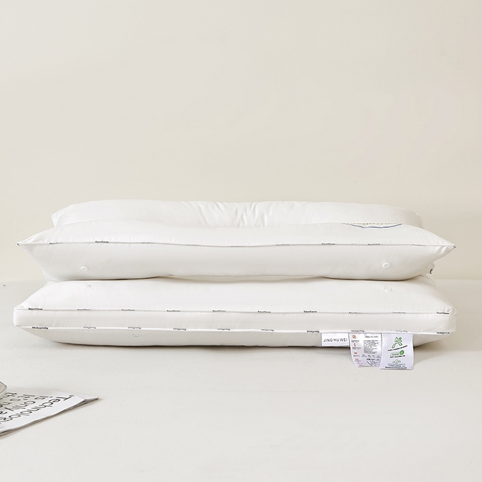91家纺网 家纺一手货源 找家纺 梵希良品家纺 2026新款纯棉二合一牵引枕头多功能护颈枕头按摩舒适spa枕头酒店枕头枕芯 白色