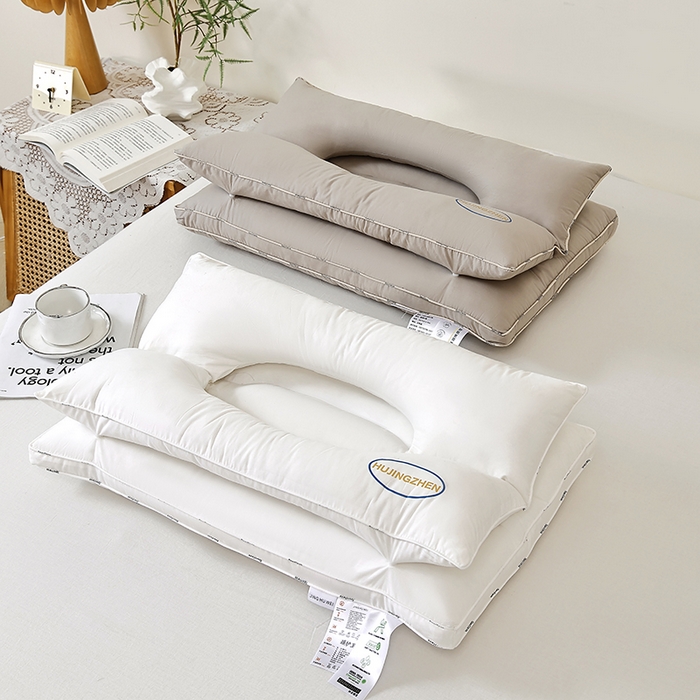 91家纺网 家纺一手货源 找家纺 梵希良品家纺 2026新款纯棉二合一牵引枕头多功能护颈枕头按摩舒适spa枕头酒店枕头枕芯 组合图仅供参考不可下单