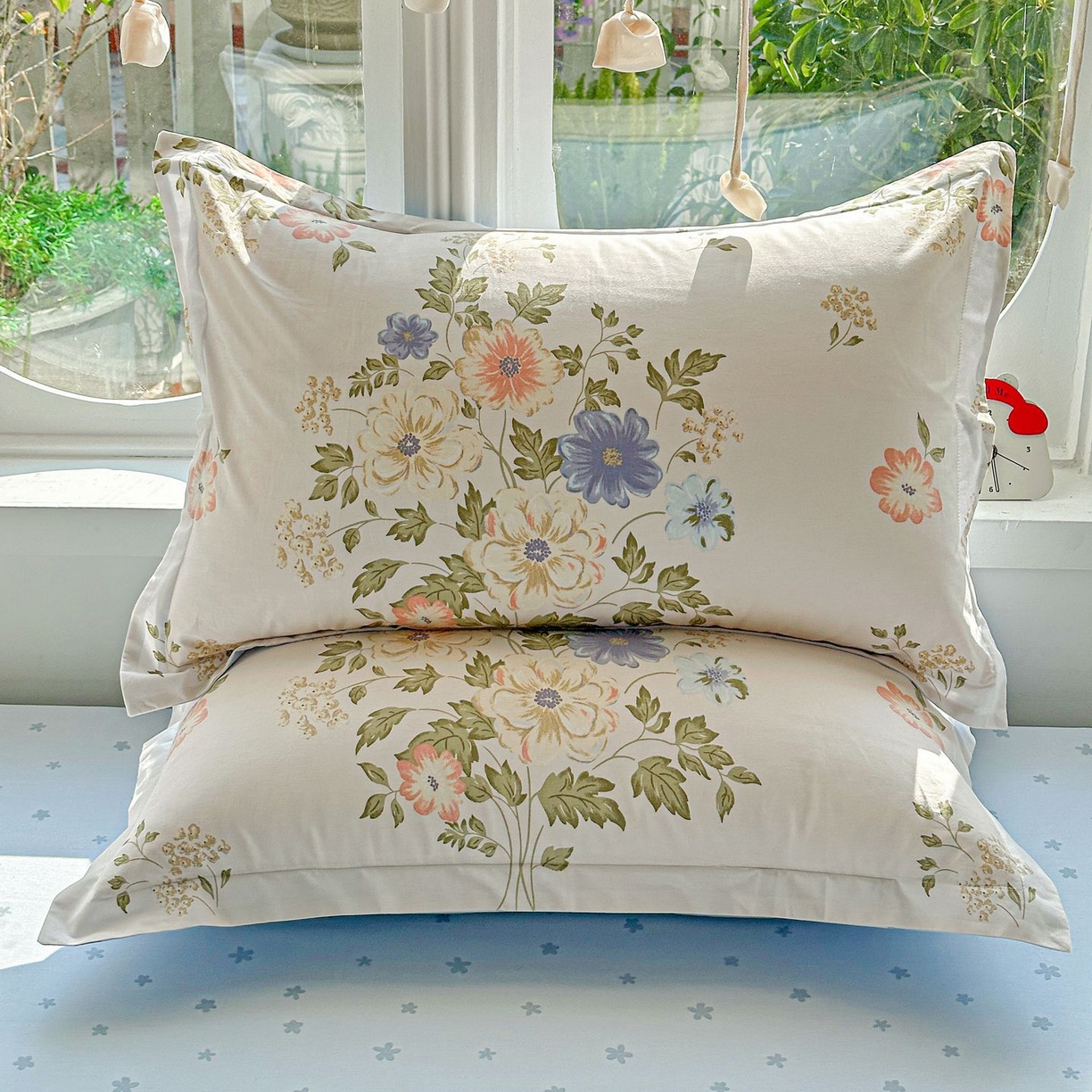 91家纺网 家纺一手货源 找家纺 恩泽家纺 2026新款13372ins全棉印花四件套单品系列-单枕套 百花缘