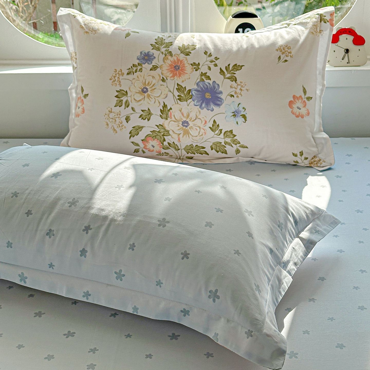 91家纺网 家纺一手货源 找家纺 恩泽家纺 2026新款13372ins全棉印花四件套单品系列-单枕套 百花缘