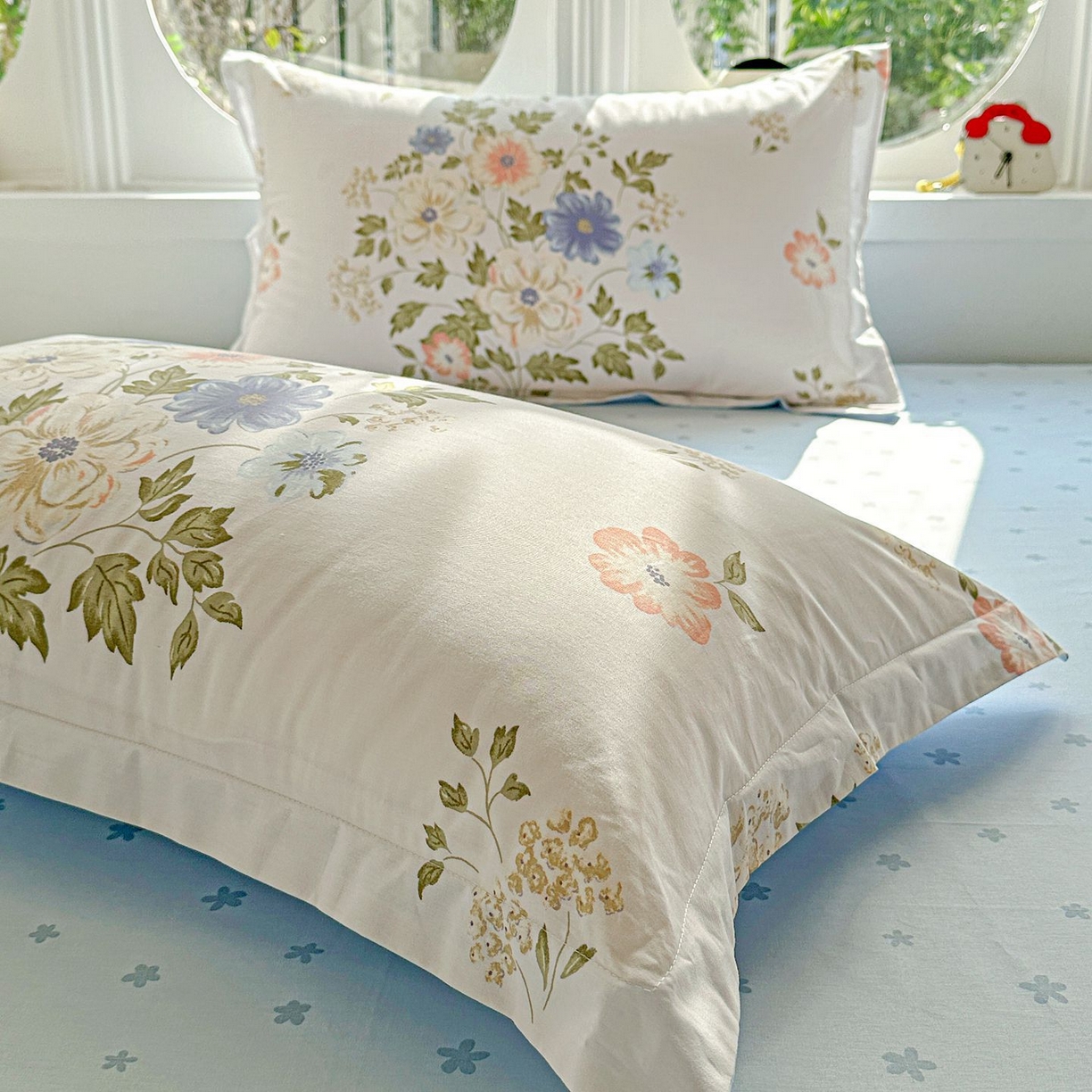 91家纺网 家纺一手货源 找家纺 恩泽家纺 2026新款13372ins全棉印花四件套单品系列-单枕套 百花缘