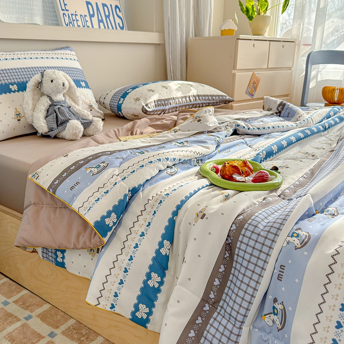 91家纺网 家纺一手货源 找家纺 老帅的工厂店 2026新款A类水洗皱皱纱7A抑菌夏被夏凉被空调被 小木马