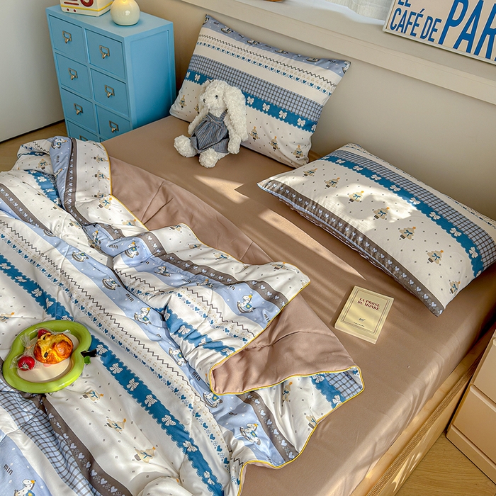 91家纺网 家纺一手货源 找家纺 老帅的工厂店 2026新款A类水洗皱皱纱7A抑菌夏被夏凉被空调被 小木马