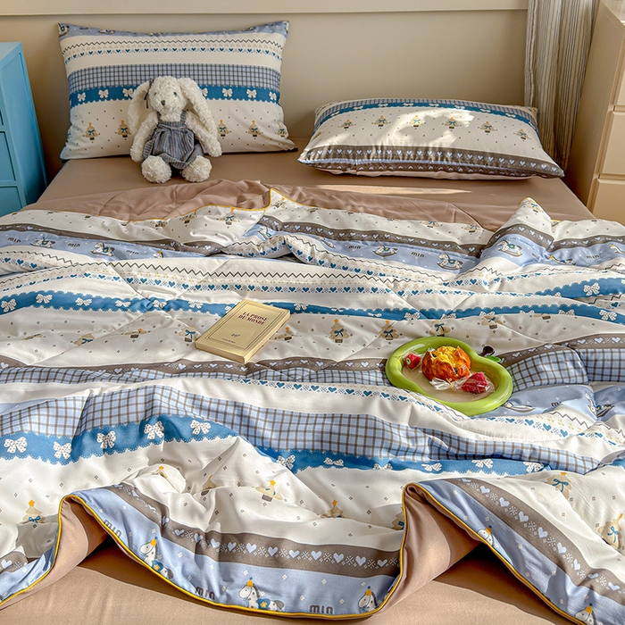 91家纺网 家纺一手货源 找家纺 老帅的工厂店 2026新款A类水洗皱皱纱7A抑菌夏被夏凉被空调被 小木马