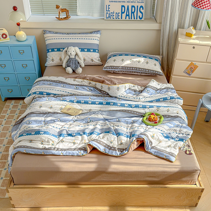 91家纺网 家纺一手货源 找家纺 老帅的工厂店 2026新款A类水洗皱皱纱7A抑菌夏被夏凉被空调被 小木马