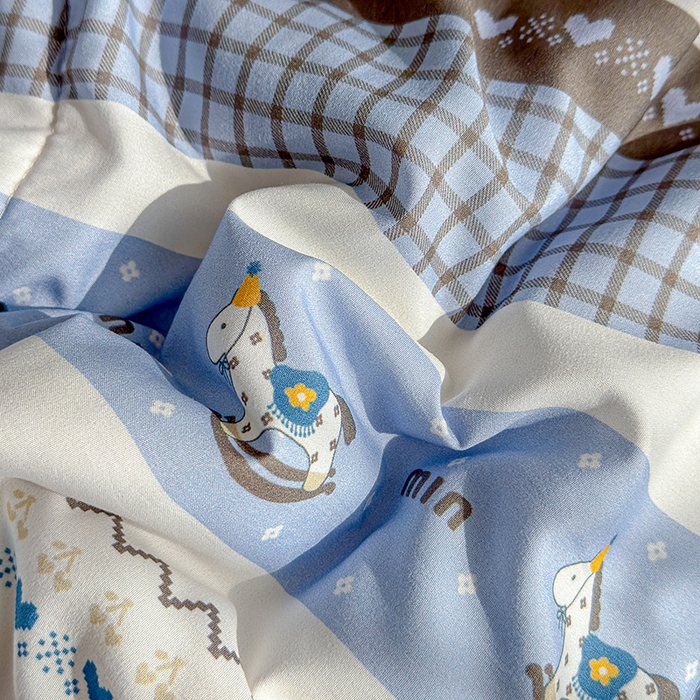 91家纺网 家纺一手货源 找家纺 老帅的工厂店 2026新款A类水洗皱皱纱7A抑菌夏被夏凉被空调被 小木马