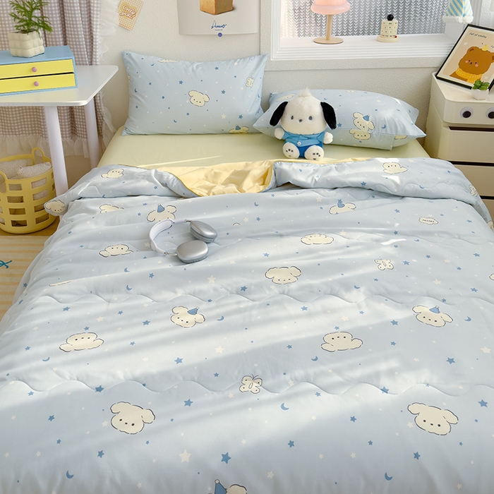 91家纺网 家纺一手货源 找家纺 老帅的工厂店 2026新款A类水洗皱皱纱7A抑菌夏被夏凉被空调被 小奶狗