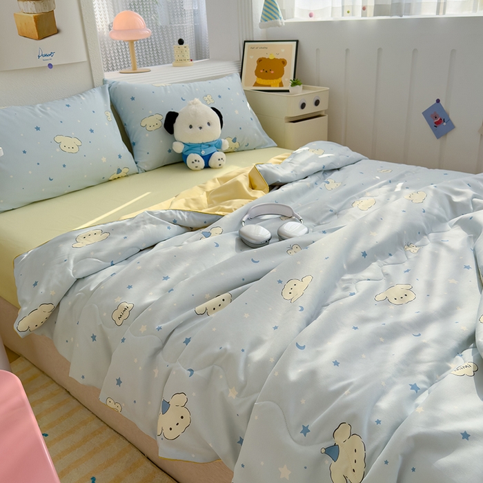 91家纺网 家纺一手货源 找家纺 老帅的工厂店 2026新款A类水洗皱皱纱7A抑菌夏被夏凉被空调被 小奶狗