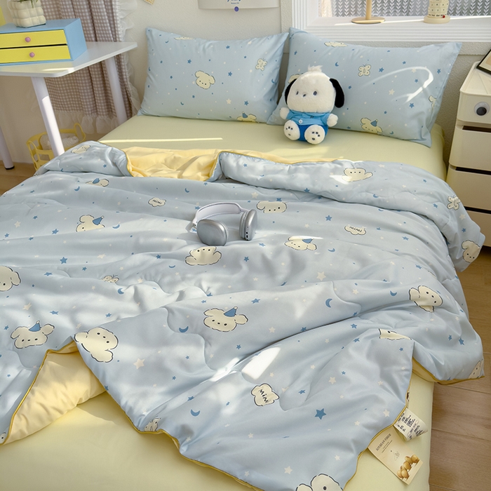 91家纺网 家纺一手货源 找家纺 老帅的工厂店 2026新款A类水洗皱皱纱7A抑菌夏被夏凉被空调被 小奶狗