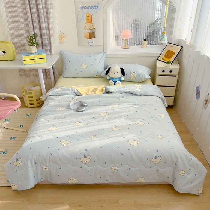 91家纺网 家纺一手货源 找家纺 老帅的工厂店 2026新款A类水洗皱皱纱7A抑菌夏被夏凉被空调被 小奶狗