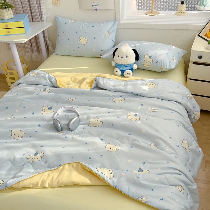 91家纺网 家纺一手货源 找家纺 老帅的工厂店 2026新款A类水洗皱皱纱7A抑菌夏被夏凉被空调被 小奶狗