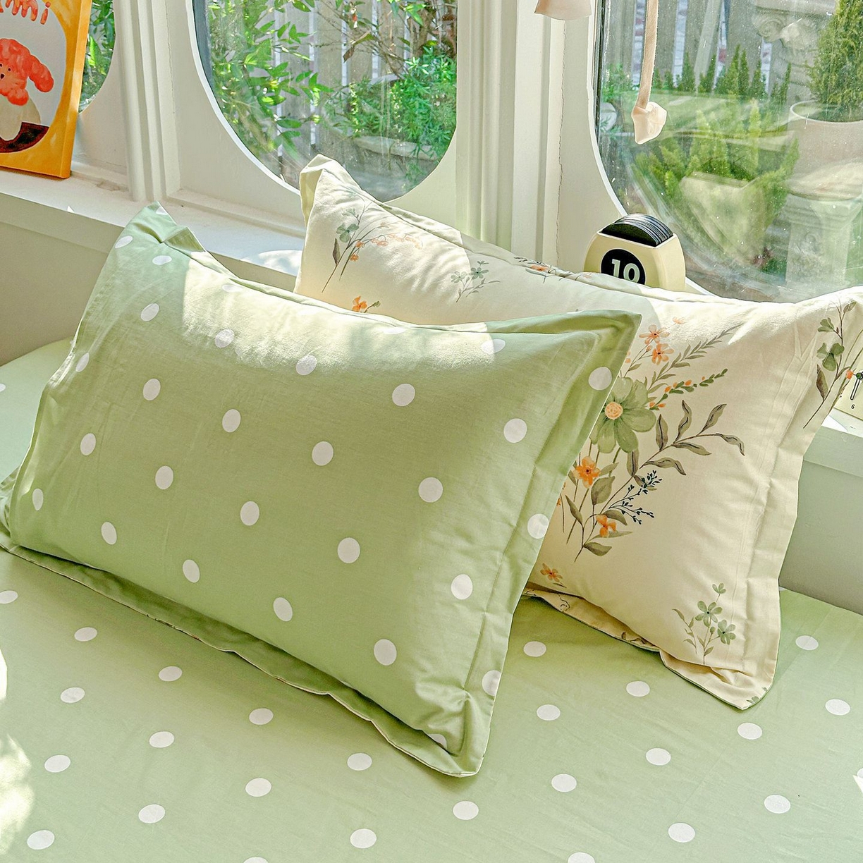 91家纺网 家纺一手货源 找家纺 恩泽家纺 2026新款13372ins全棉印花四件套单品系列-单枕套 半月时光