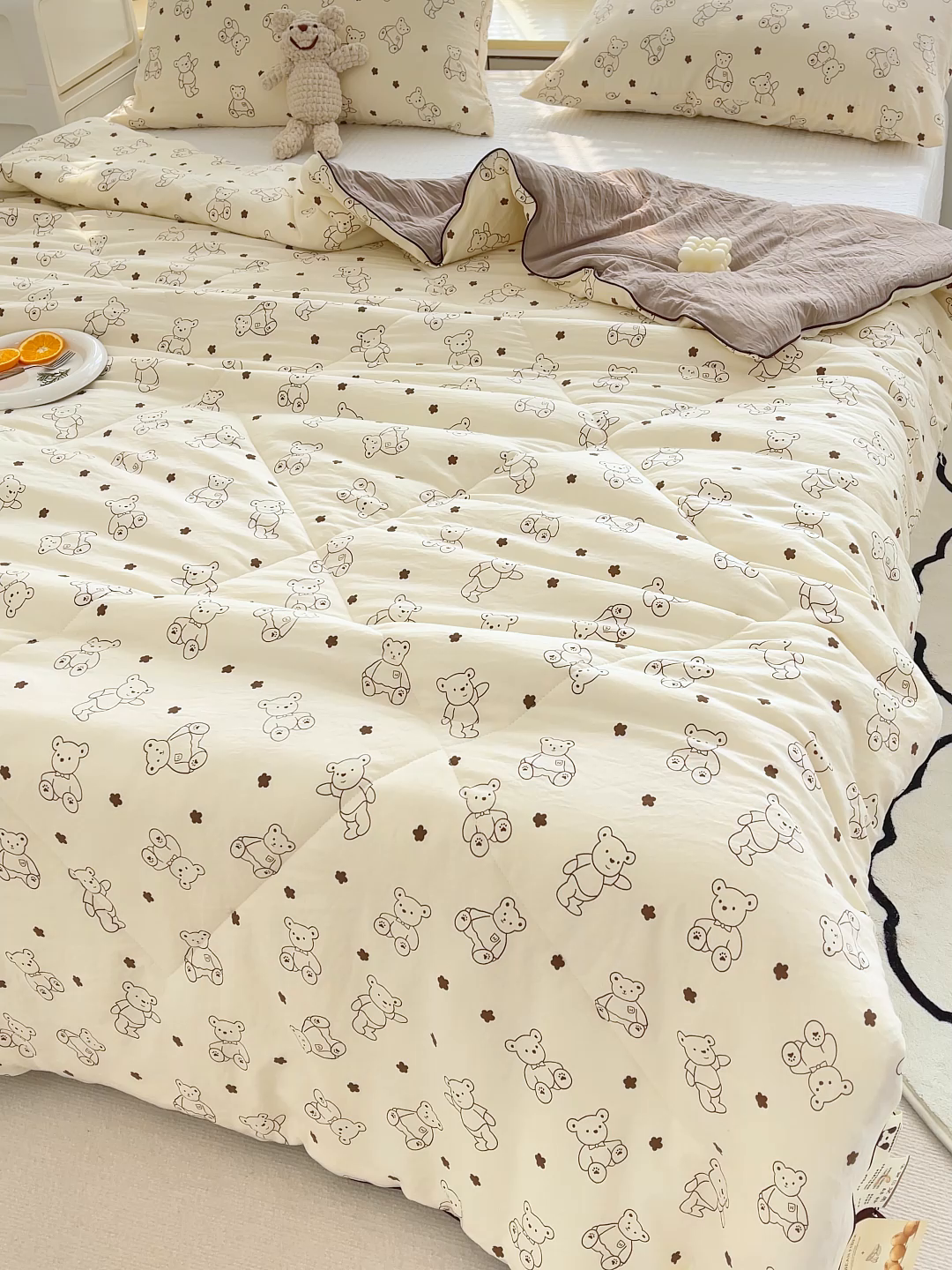 91家纺网 家纺一手货源 找家纺 老帅的工厂店 2026新款A类水洗皱皱纱7A抑菌夏被夏凉被空调被 小熊院长