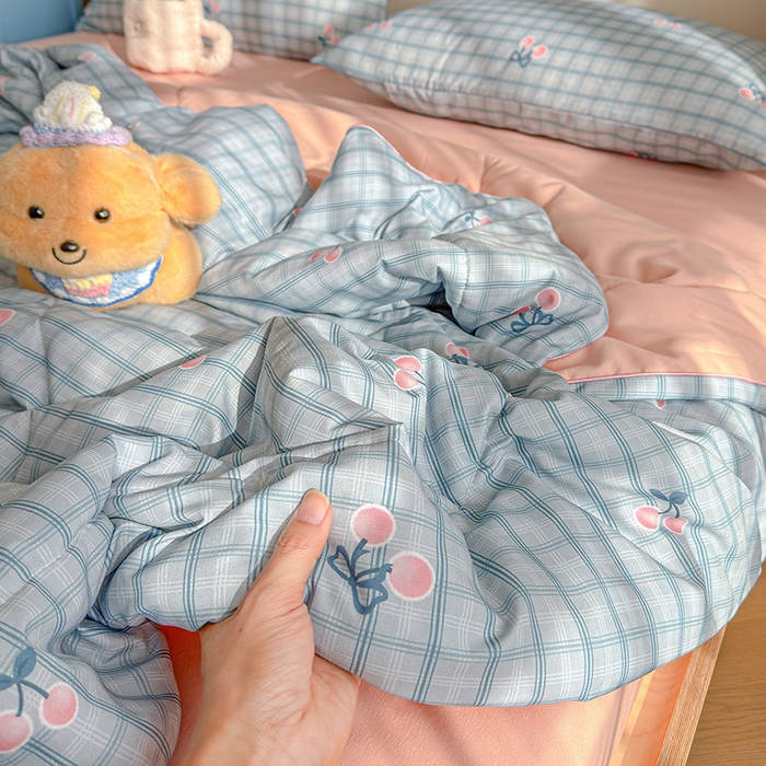 91家纺网 家纺一手货源 找家纺 老帅的工厂店 2026新款A类水洗皱皱纱7A抑菌夏被夏凉被空调被 小樱桃