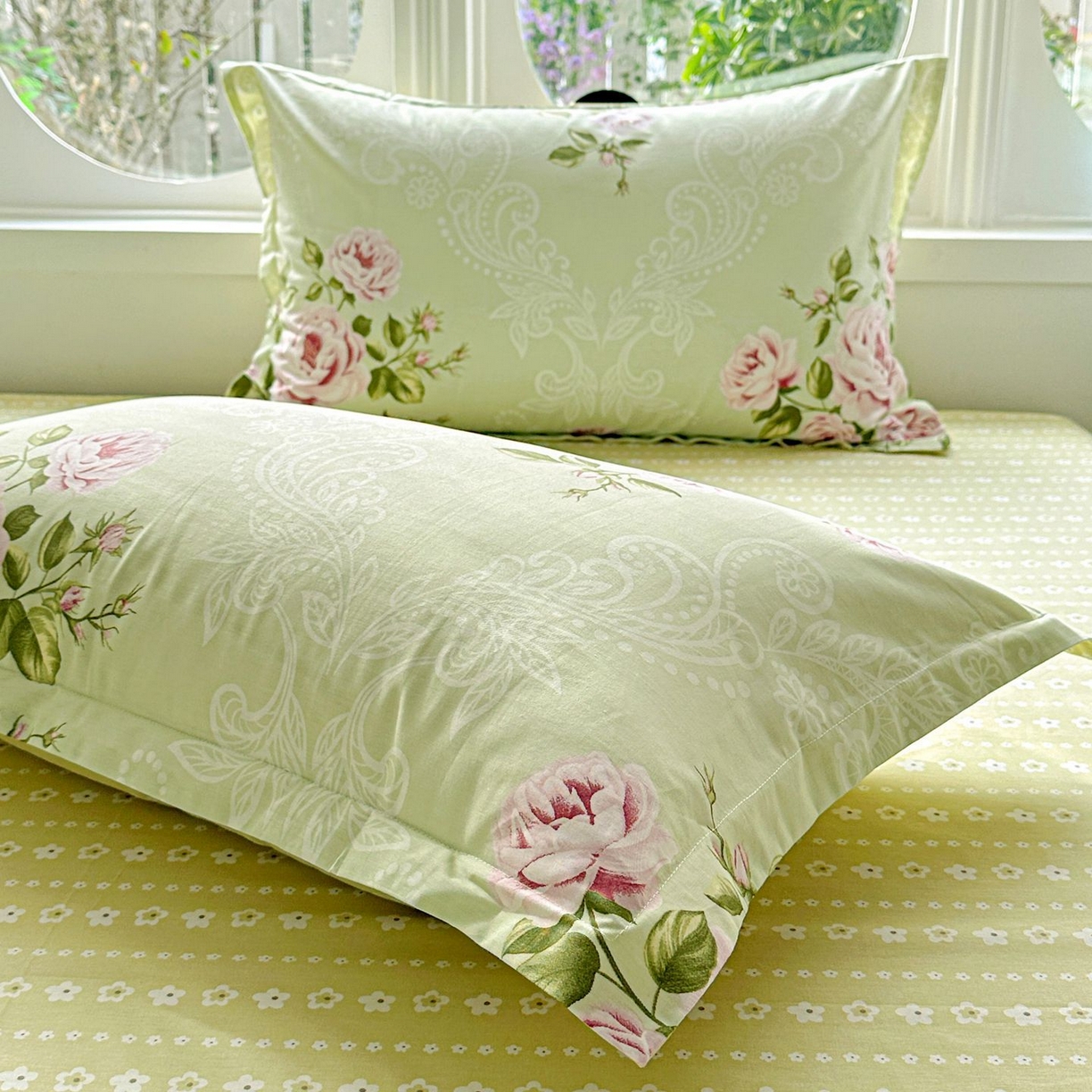 91家纺网 家纺一手货源 找家纺 恩泽家纺 2026新款13372ins全棉印花四件套单品系列-单枕套 彼岸花开