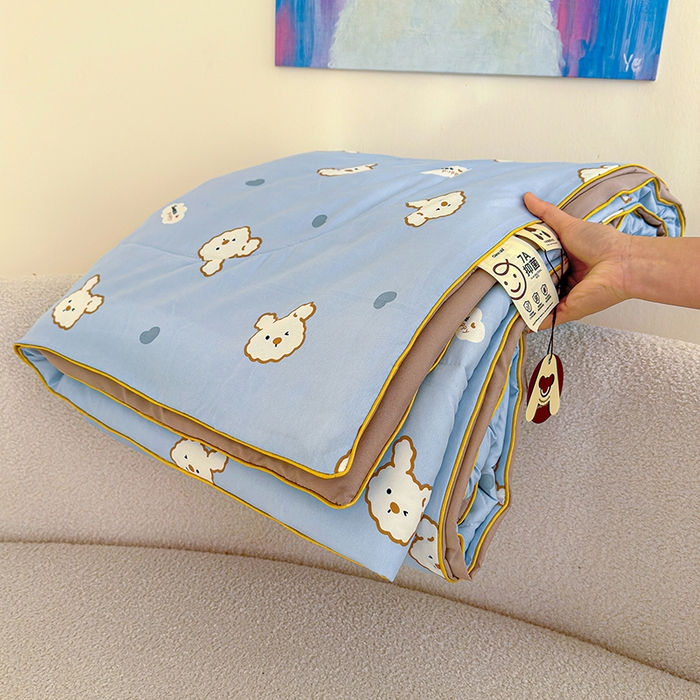 老帅的工厂店 2026新款A类水洗皱皱纱7A抑菌夏被夏凉被空调被 熊宝云朵铺