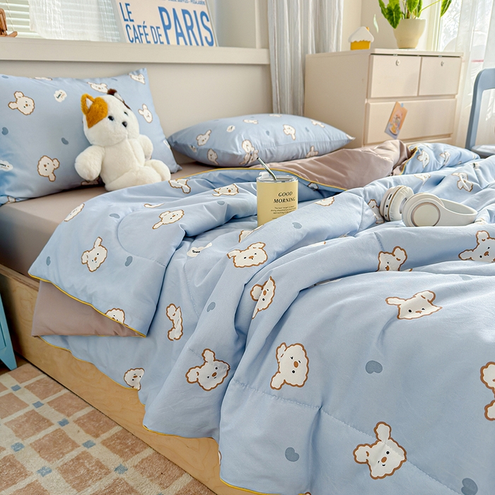 91家纺网 家纺一手货源 找家纺 老帅的工厂店 2026新款A类水洗皱皱纱7A抑菌夏被夏凉被空调被 熊宝云朵铺