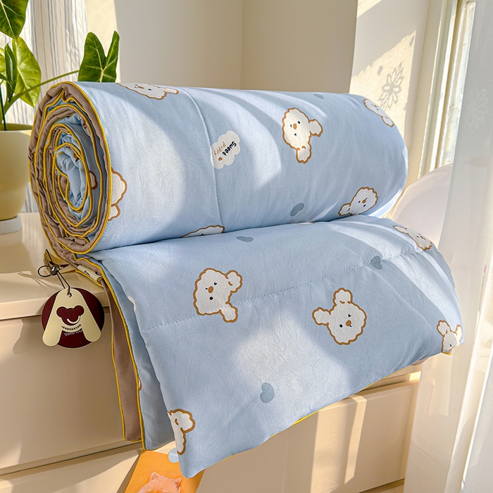 91家纺网 家纺一手货源 找家纺 老帅的工厂店 2026新款A类水洗皱皱纱7A抑菌夏被夏凉被空调被 熊宝云朵铺