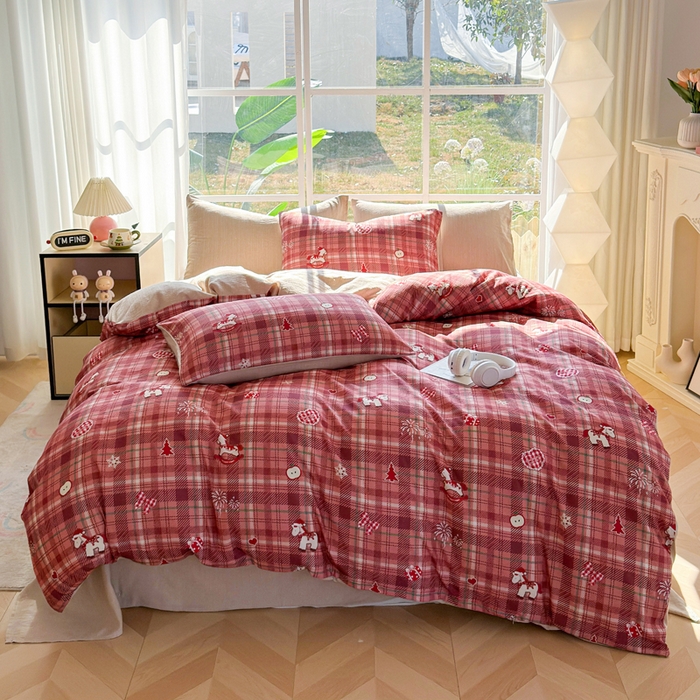 91家纺网 家纺一手货源 找家纺 （总）王朝国际 2026新款时尚印花棉纱四件套