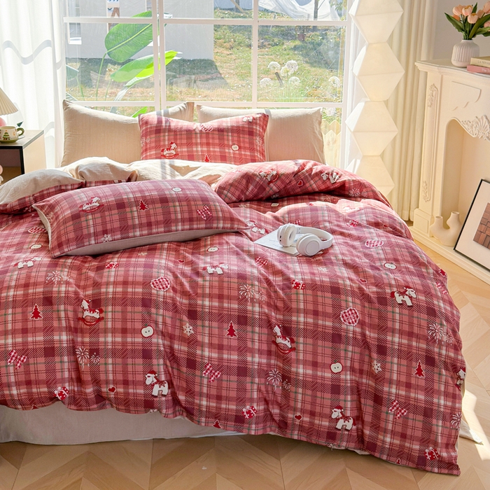 91家纺网 家纺一手货源 找家纺 （总）王朝国际 2026新款时尚印花棉纱四件套