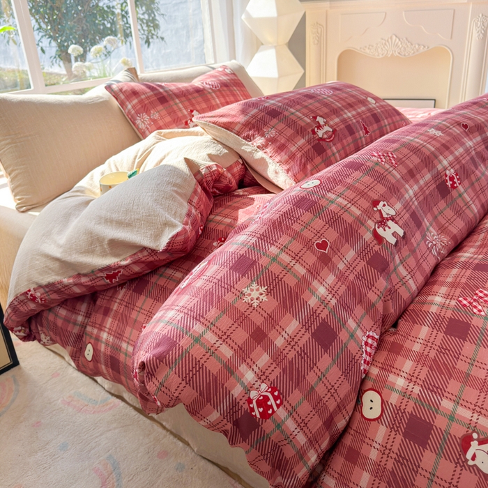 91家纺网 家纺一手货源 找家纺 （总）王朝国际 2026新款时尚印花棉纱四件套