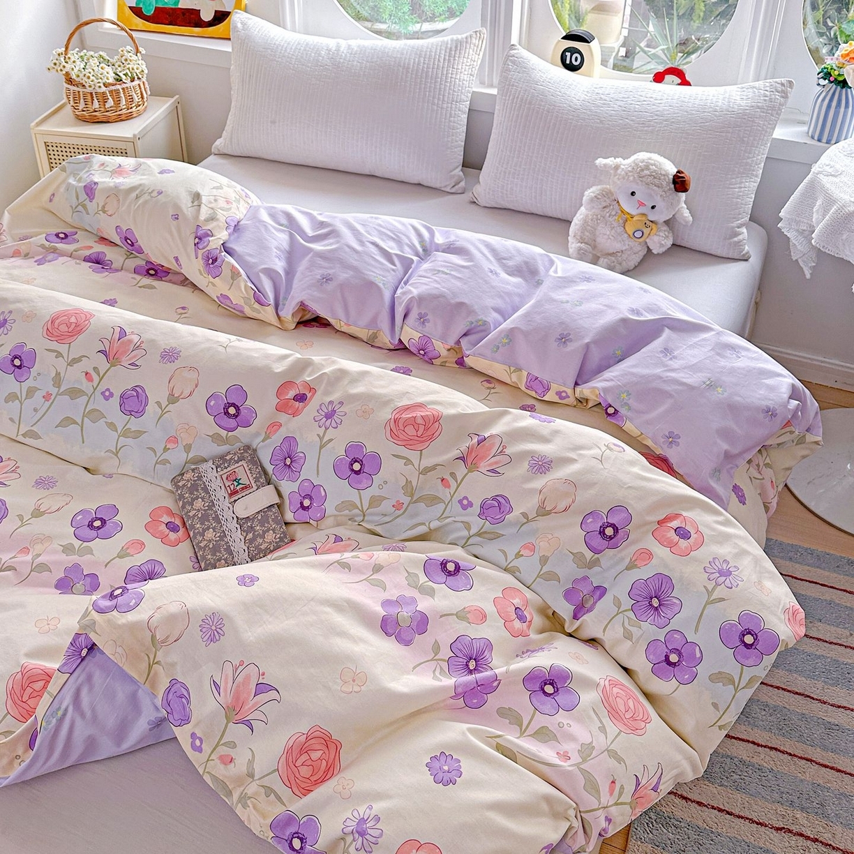 91家纺网 家纺一手货源 找家纺 （总）恩泽家纺 2026新款13372ins全棉印花四件套单品系列-单被套