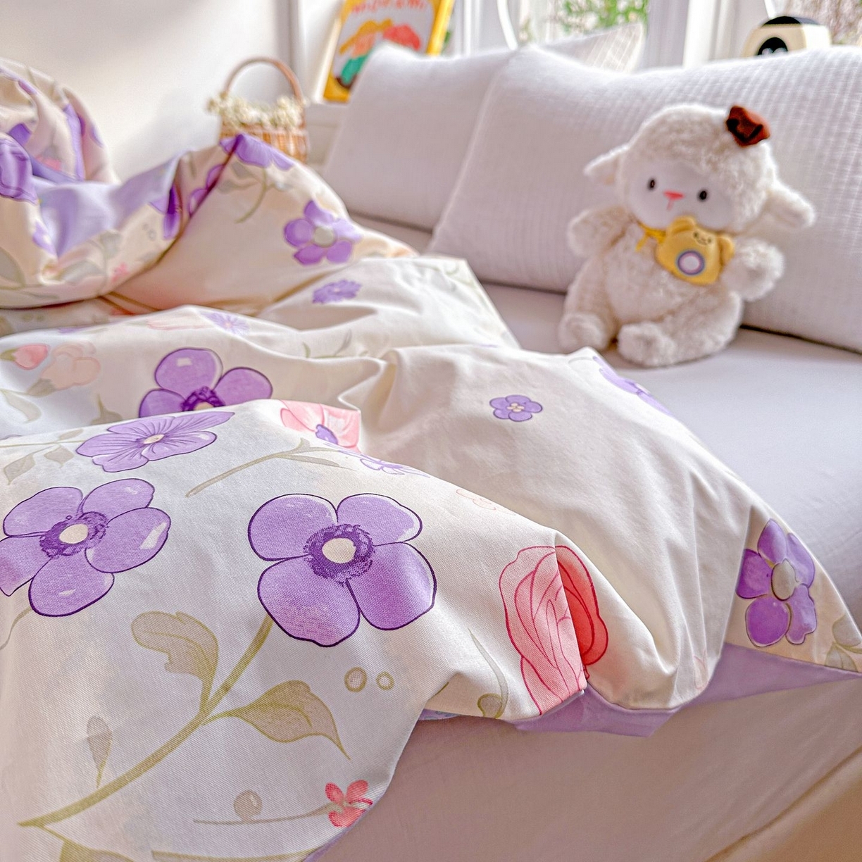 91家纺网 家纺一手货源 找家纺 （总）恩泽家纺 2026新款13372ins全棉印花四件套单品系列-单被套