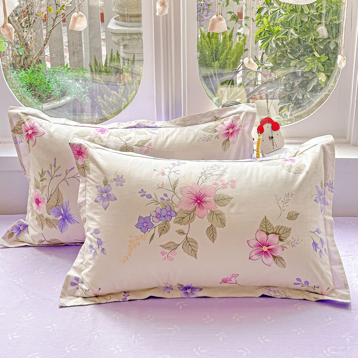 91家纺网 家纺一手货源 找家纺 恩泽家纺 2026新款13372ins全棉印花四件套单品系列-单枕套 翠影