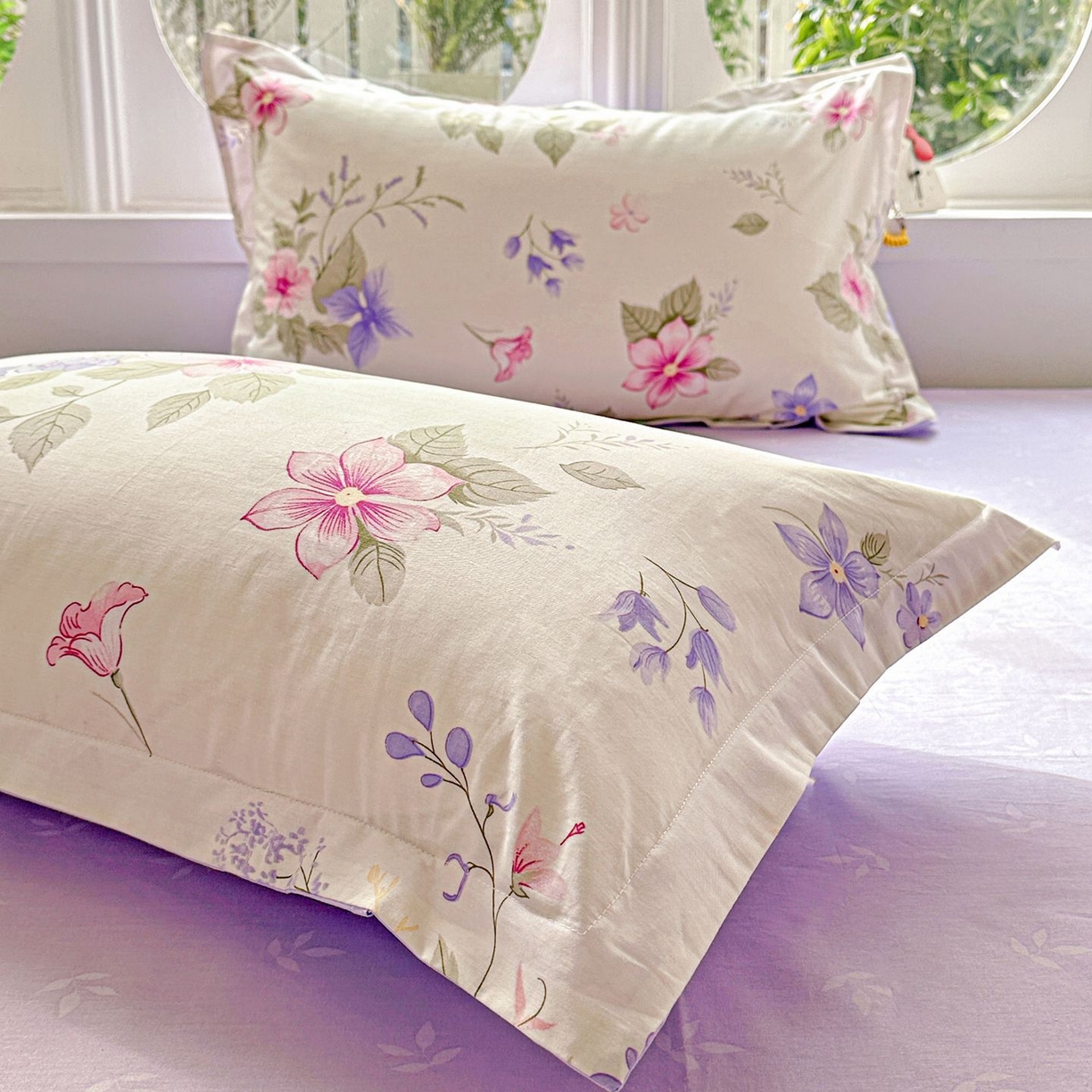 91家纺网 家纺一手货源 找家纺 恩泽家纺 2026新款13372ins全棉印花四件套单品系列-单枕套 翠影