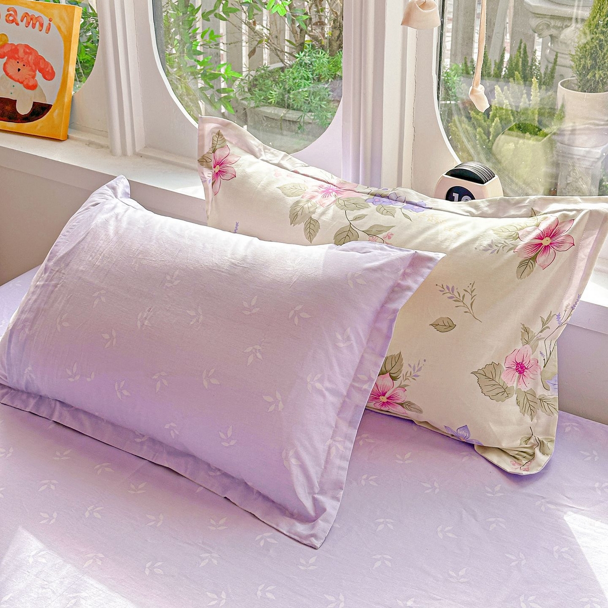 91家纺网 家纺一手货源 找家纺 恩泽家纺 2026新款13372ins全棉印花四件套单品系列-单枕套 翠影