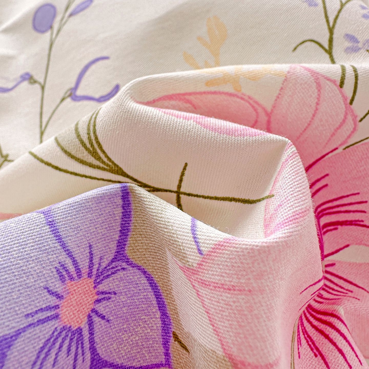 91家纺网 家纺一手货源 找家纺 恩泽家纺 2026新款13372ins全棉印花四件套单品系列-单枕套 翠影