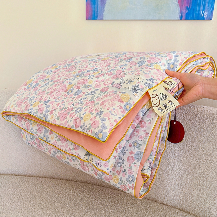 老帅的工厂店 2026新款A类水洗皱皱纱7A抑菌夏被夏凉被空调被 樱花铺