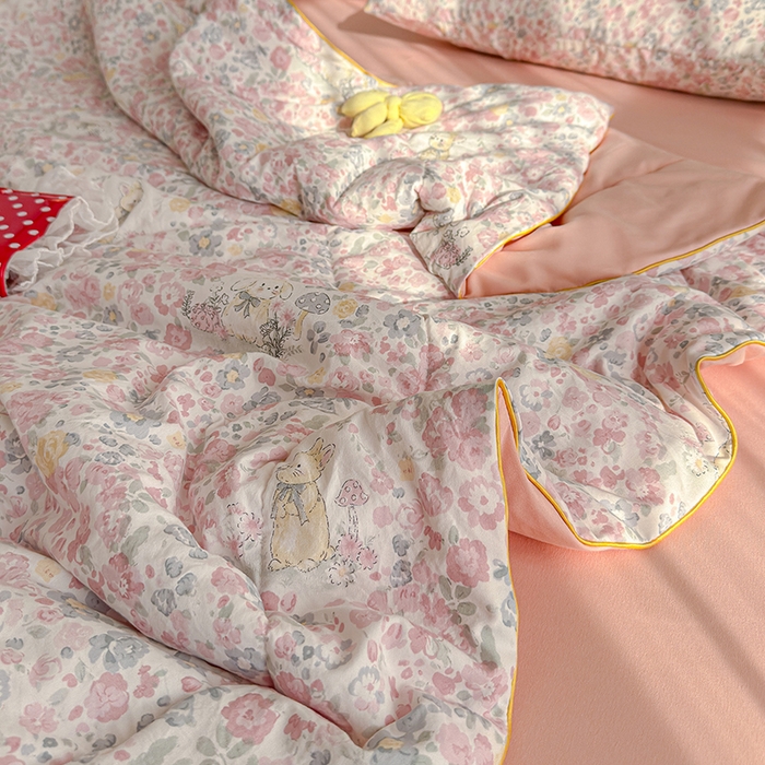 91家纺网 家纺一手货源 找家纺 老帅的工厂店 2026新款A类水洗皱皱纱7A抑菌夏被夏凉被空调被 樱花铺