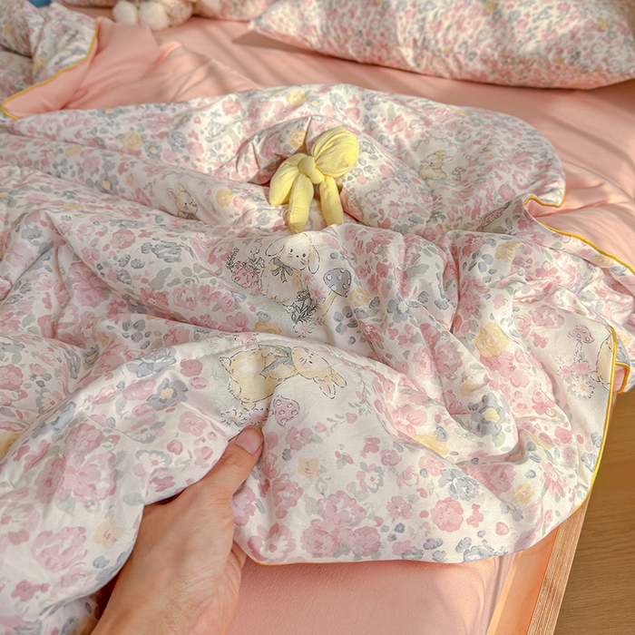 91家纺网 家纺一手货源 找家纺 老帅的工厂店 2026新款A类水洗皱皱纱7A抑菌夏被夏凉被空调被 樱花铺