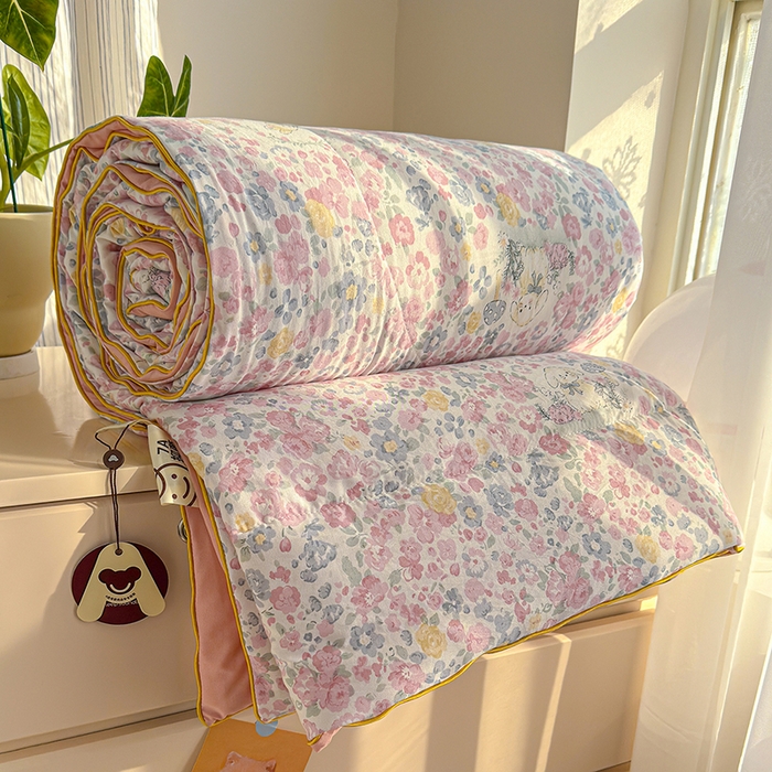 91家纺网 家纺一手货源 找家纺 老帅的工厂店 2026新款A类水洗皱皱纱7A抑菌夏被夏凉被空调被 樱花铺