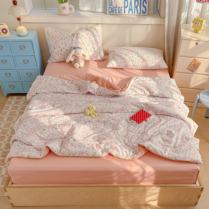 91家纺网 家纺一手货源 找家纺 老帅的工厂店 2026新款A类水洗皱皱纱7A抑菌夏被夏凉被空调被 樱花铺