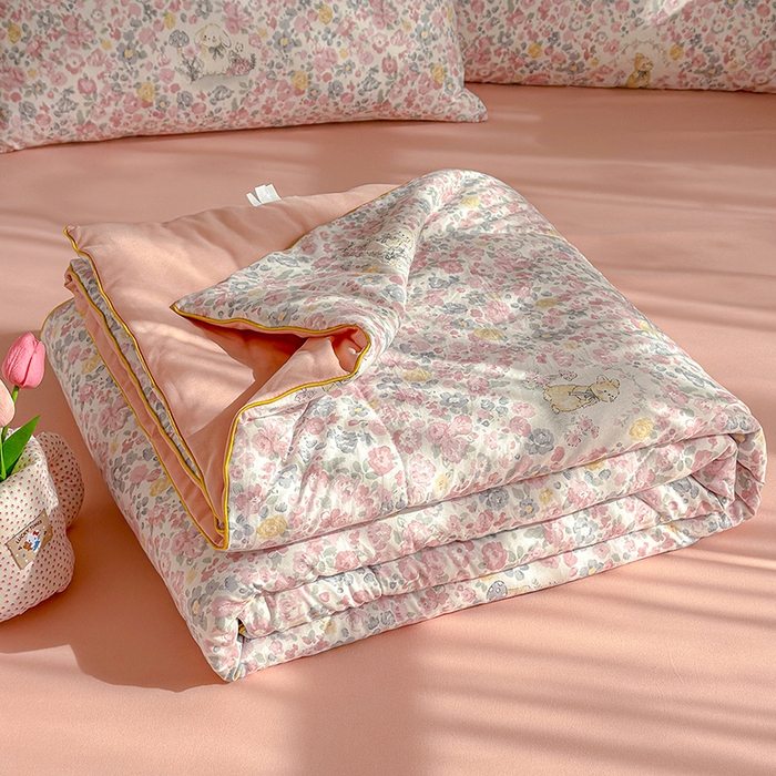 91家纺网 家纺一手货源 找家纺 老帅的工厂店 2026新款A类水洗皱皱纱7A抑菌夏被夏凉被空调被 樱花铺